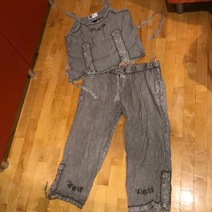 Grey tank and pant set